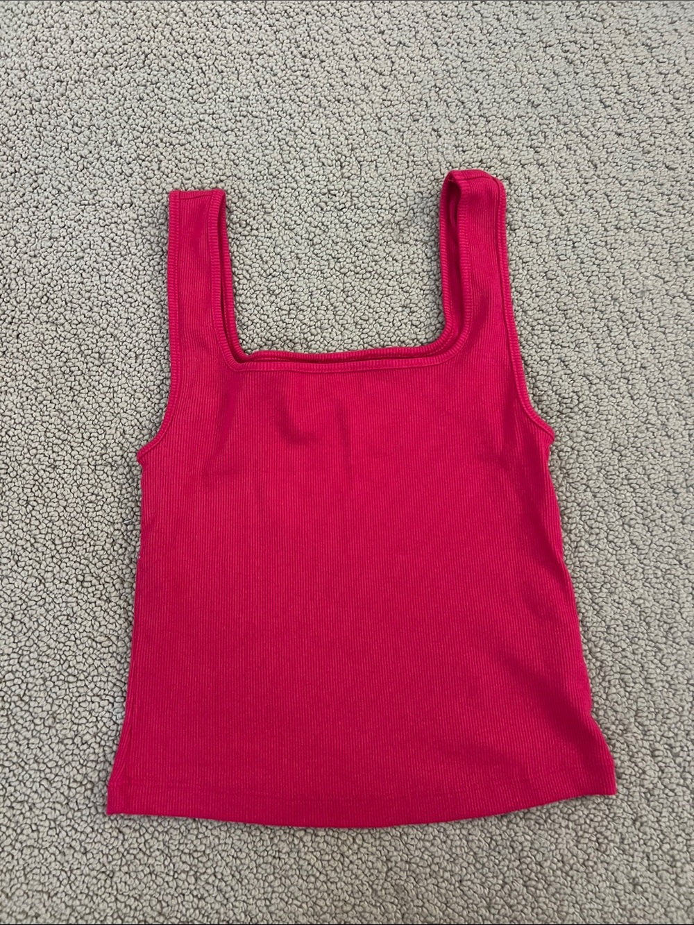 Old Navy Square Neck Ribbed Tank - Hot Pink